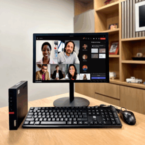 COMPUTADOR LENOVO THINKCENTRE M75Q-1 TINY +MONITOR LENOVO THINKVISION 19,5 " - AMD Athlon 300GE - DDR4 8 GIGAS - SSD 128GB